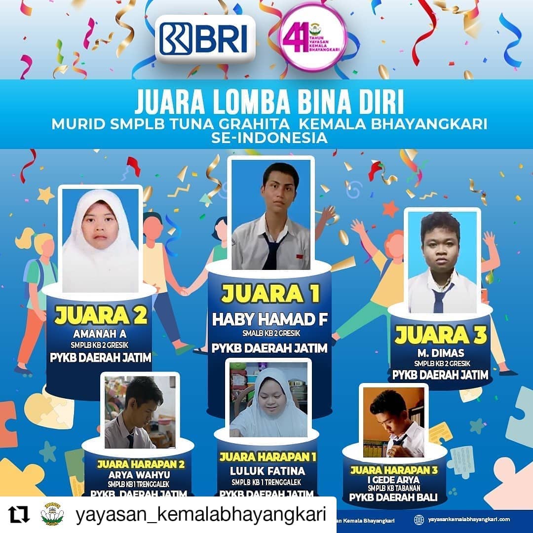 Lomba Bina Diri Siswa Tunagrahita SMPLB dalam rangka HUT ke 41 Yayasan Kemala Bhayangkari se Daerah Jawa Timur
