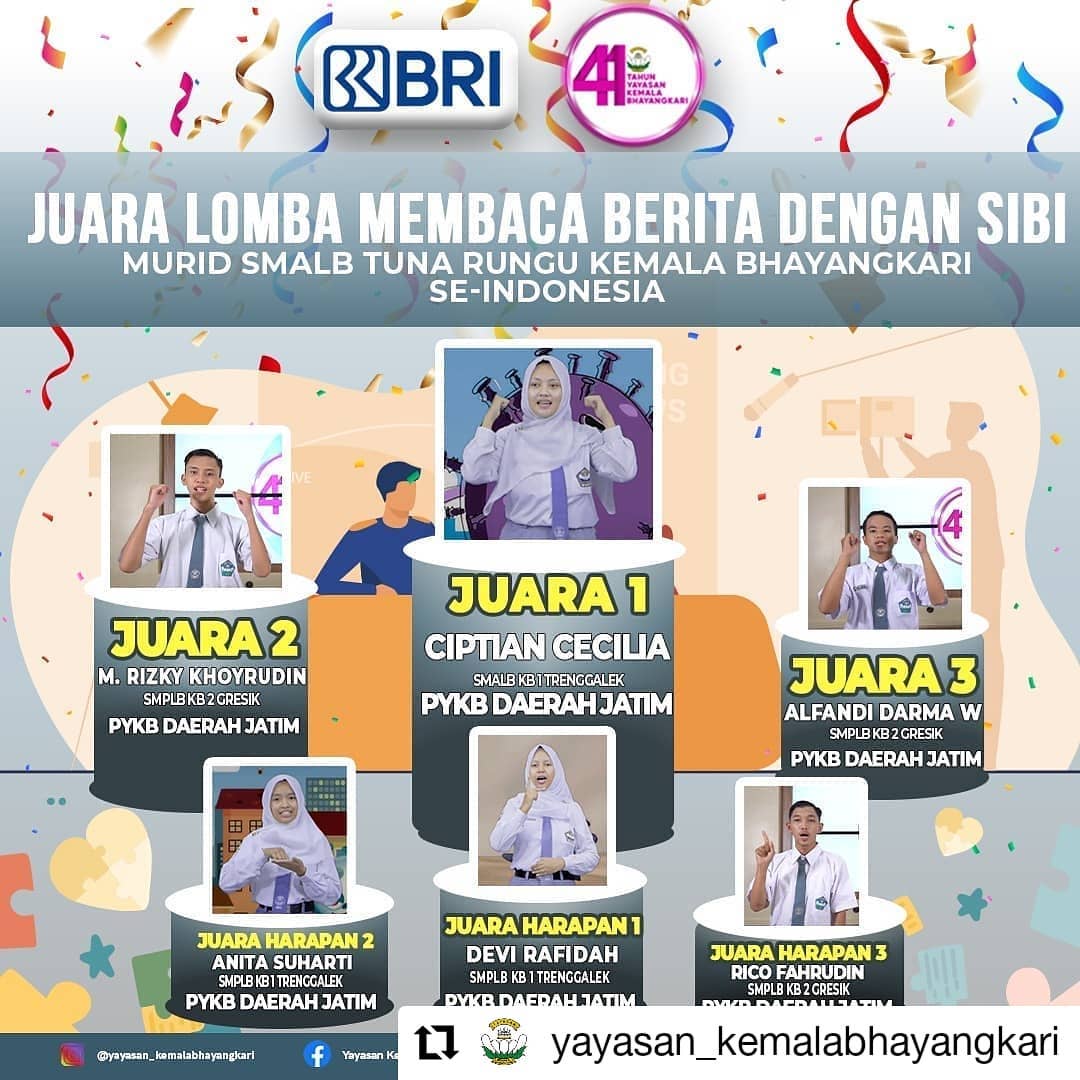 Lomba Menyanyi Dengan SIBI tunarungu SMALB dalam rangka HUT ke 41 Yayasan Kemala Bhayangkari se-Indonesia